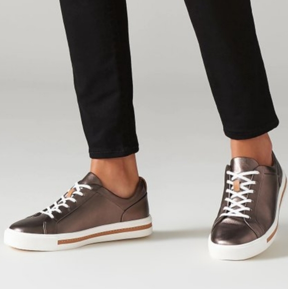 Clarks Shoes - Clark's Unstructured Women's Leather Metallic Shoe